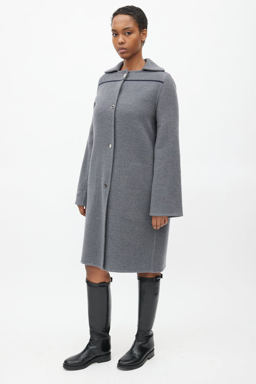 Hermès Grey Cashmere Oversized Coat