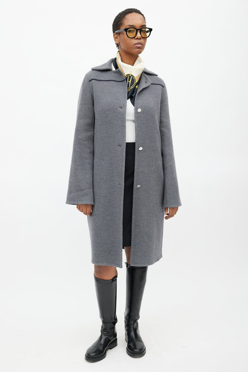 Hermès Grey Cashmere Oversized Coat