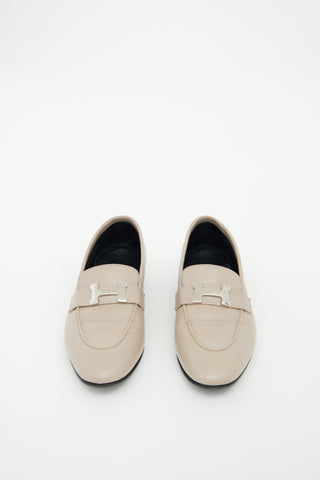  Hermès  Grey 
Silver Paris Loafer