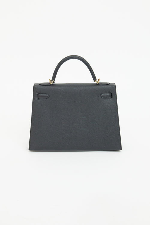 Hermès Noir Kelly Epsom Sellier 32 Bag