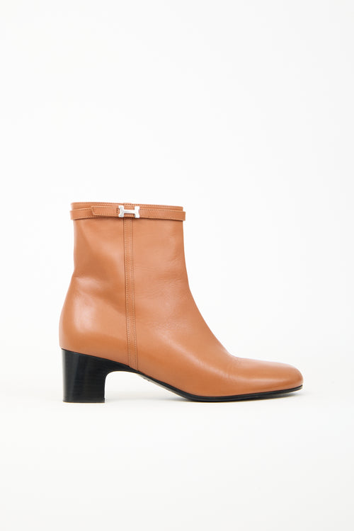 Hermès Brown Leather Imperial 50 Ankle Boot