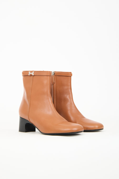 Hermès Brown Leather Imperial 50 Ankle Boot