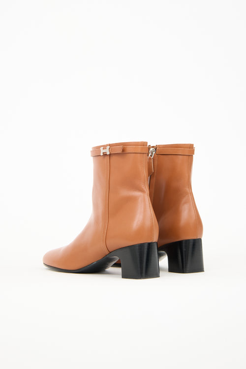 Hermès Brown Leather Imperial 50 Ankle Boot