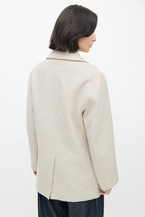 Hermès Light Grey Cashmere Double Breasted Coat