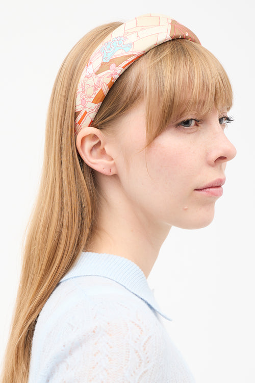 Hermès Orange Silk La Legende du Cheval Gina Headband