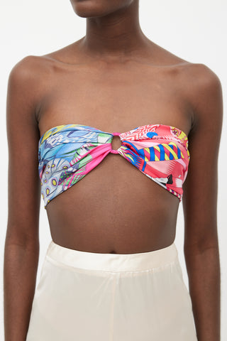 Hermès Multicolour Silk Carré Anneau Scarf Bandeau