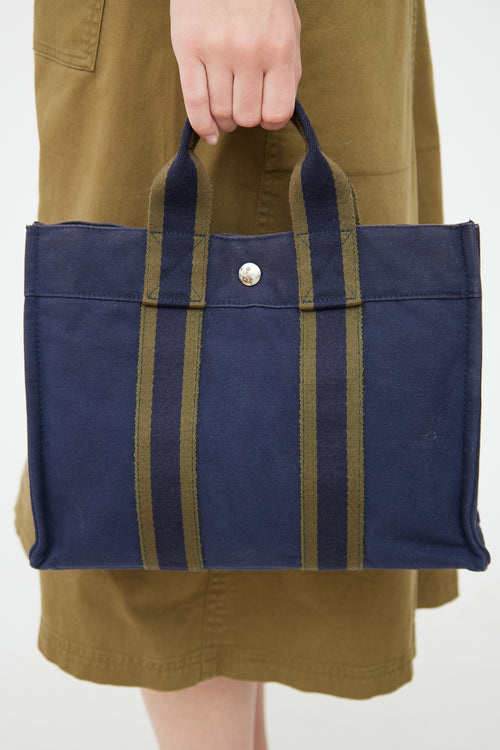 Hermès Navy 
Green Fourre Tout Tote Bag