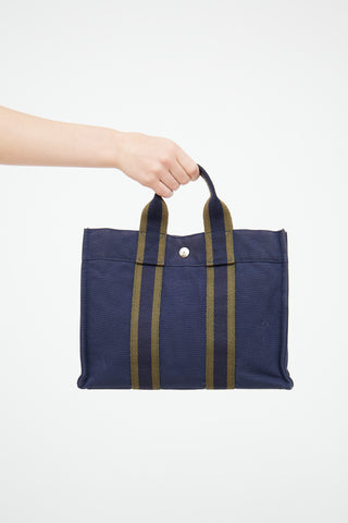 Hermès Navy 
Green Fourre Tout Tote Bag