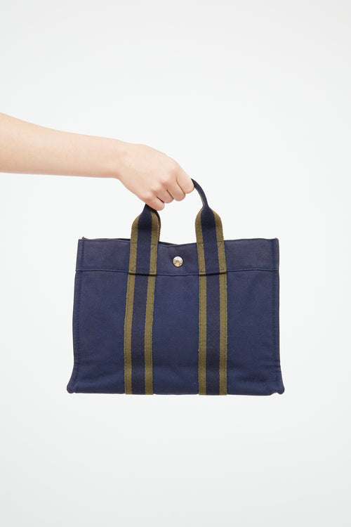 Hermès Navy 
Green Fourre Tout Tote Bag