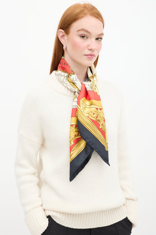 Hermes Navy 
Multicolour Etriers Scarf