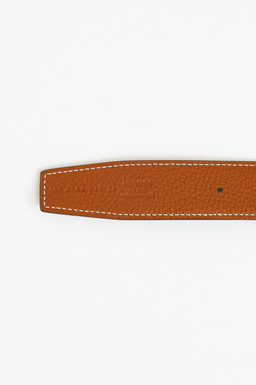 Hermès H au Carre Noir 
Gold 32mm Belt