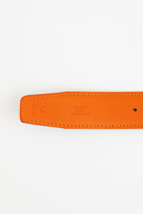 Hermès Noir 
Orange H Buckle 32mm Belt