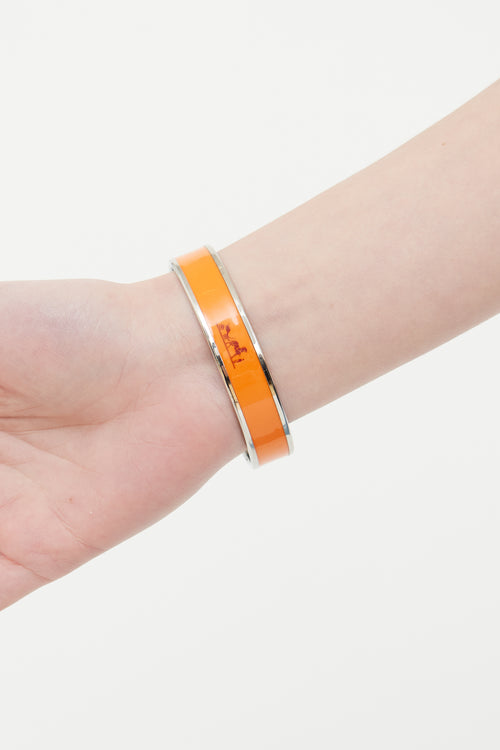 Hermès Orange Enamel Caleche Bracelet