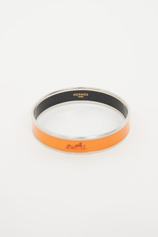 Hermès Orange Enamel Caleche Bracelet