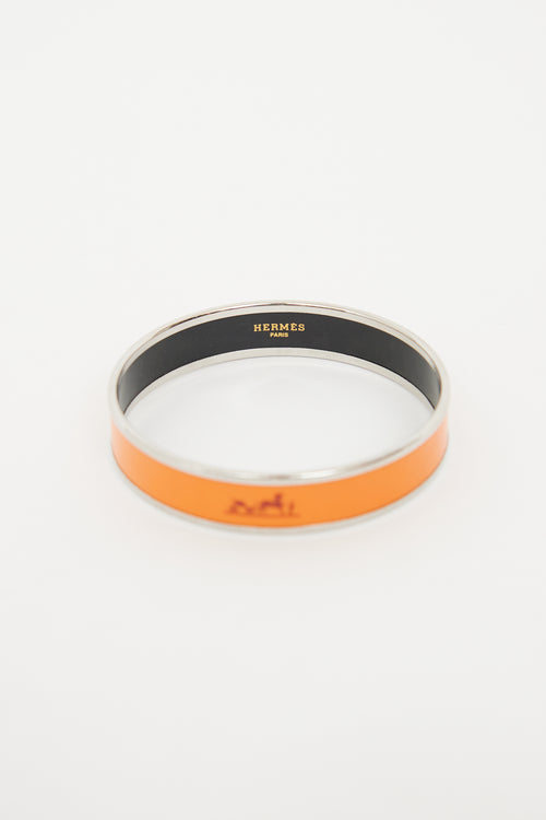 Hermès Orange Enamel Caleche Bracelet