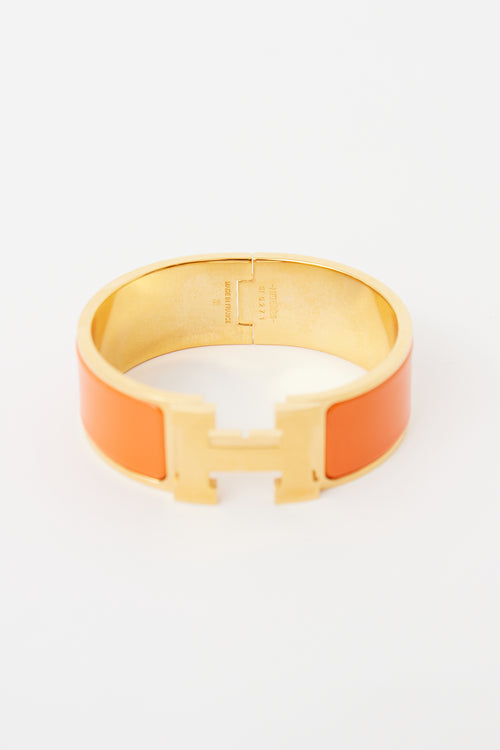 Hermès Orange Fruité Clic Clac H Bracelet