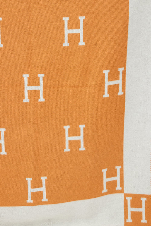 Hermès Orange 
Grey Avalon Throw Blanket