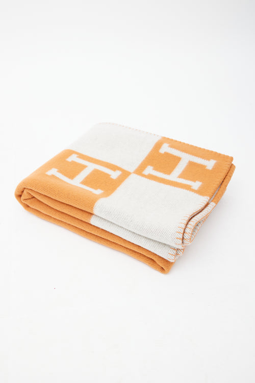 Hermès Orange 
Grey Avalon Throw Blanket