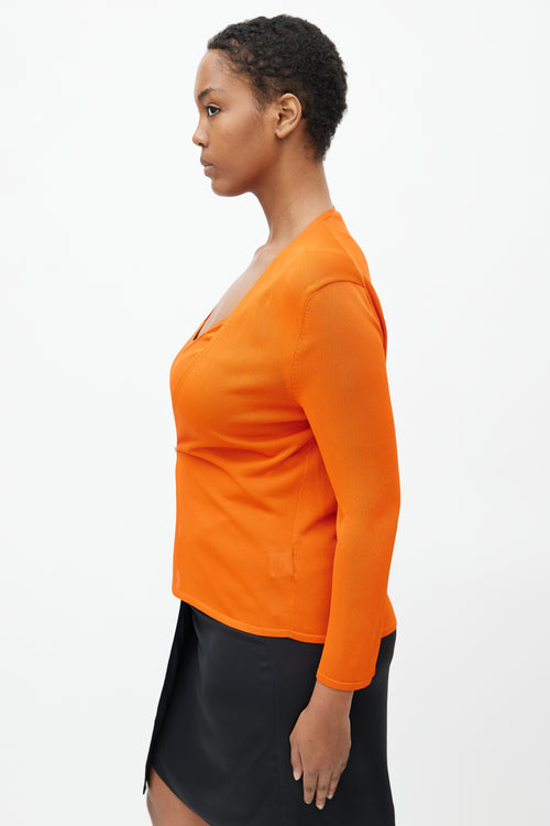 Hermès Orange Knit Tank 
Cardigan Set