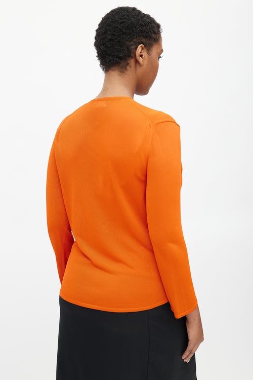 Hermès Orange Knit Tank 
Cardigan Set