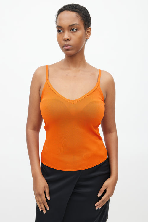 Hermès Orange Knit Tank 
Cardigan Set