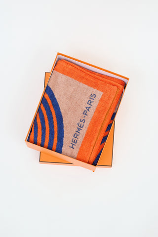 Hermès Orange 
Multicolour Cotton Zen au Soleil Beach Towel