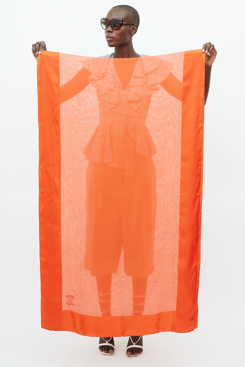 Hermès Orange Sheer Silk Scarf