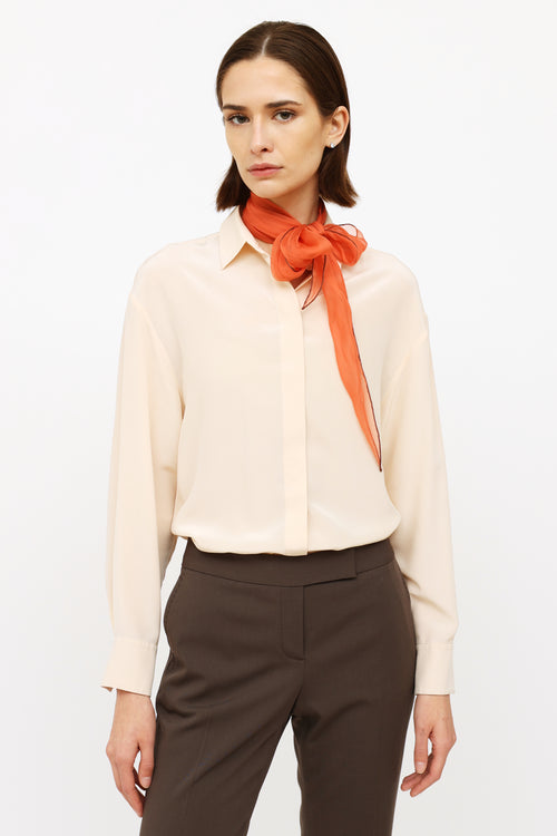 Hermès Orange Silk Hermès Triangle Scarf