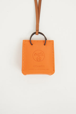 Hermès Orange Shopping Bag Charm