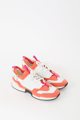 Hermès Orange 
White Leather Athelete Sneaker