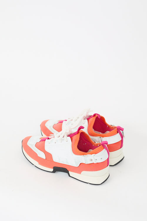 Hermès Orange 
White Leather Athelete Sneaker