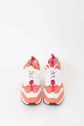 Hermès Orange 
White Leather Athelete Sneaker