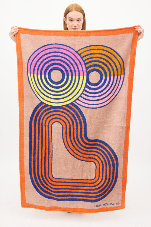 Hermès Orange 
Multicolour Cotton Zen au Soleil Beach Towel