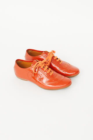 Hermès Orange Patent Marathon H Sneaker