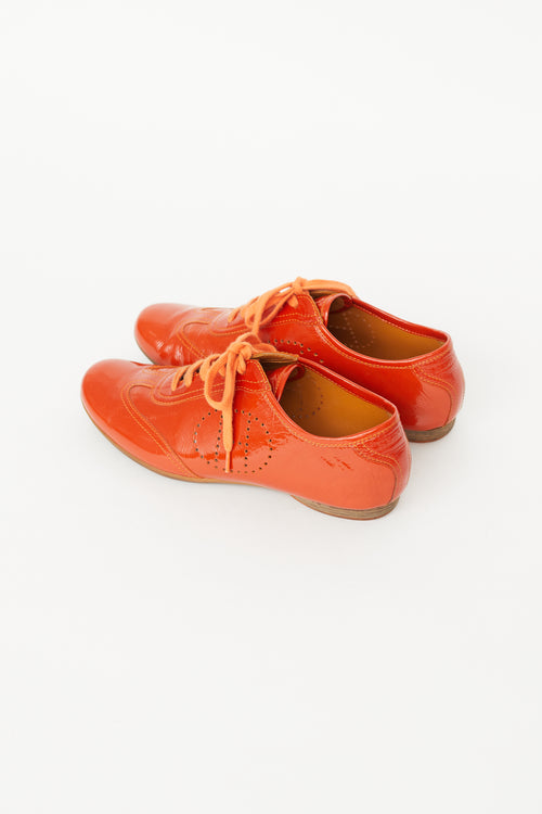 Hermès Orange Patent Marathon H Sneaker