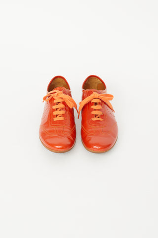 Hermès Orange Patent Marathon H Sneaker