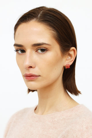 Hermès Rose Tropique Mini Pop H Earrings