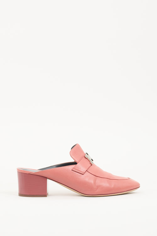 Hermès Pink Leather Paradis Mule