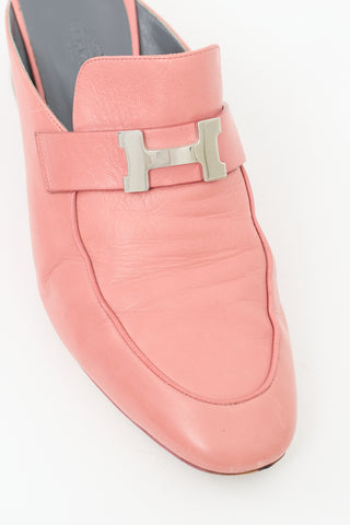 Hermès Pink Leather Paradis Mule