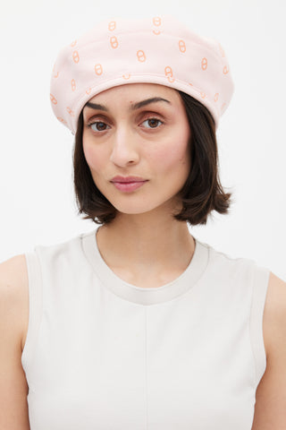 Hermès Pink and Orange Saint-Honoré Reversible Beret