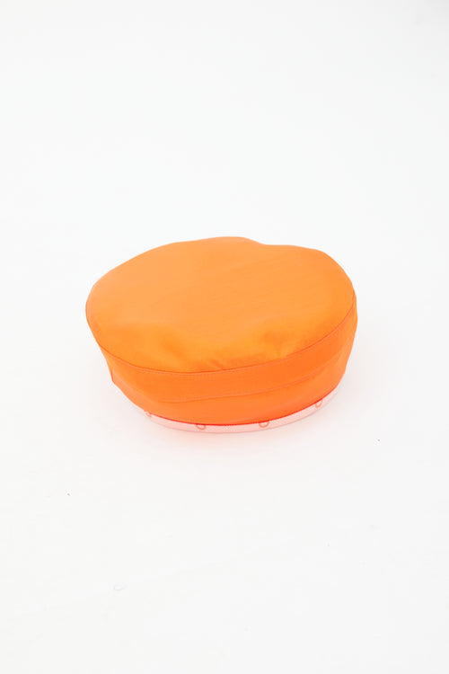 Hermès Pink and Orange Saint-Honoré Reversible Beret