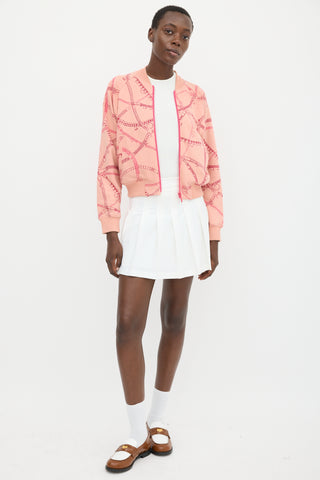 Hermès Pink Cotton Tresor de Medor Bomber Jacket