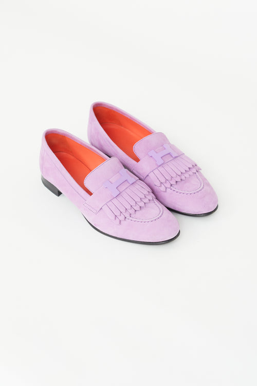 Hermès Purple Suede Royal Loafer