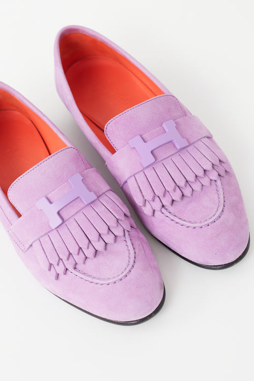 Hermès Purple Suede Royal Loafer