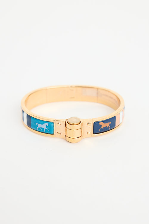 Gold 
Multicolour Charniere Couvertures Enamel Bracelet