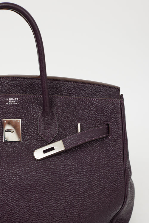 Hermès 2006 Raisin Clemence Leather Birkin HAC 36 Bag