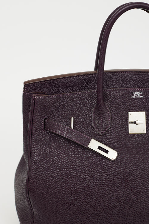 Hermès 2006 Raisin Clemence Leather Birkin HAC 36 Bag