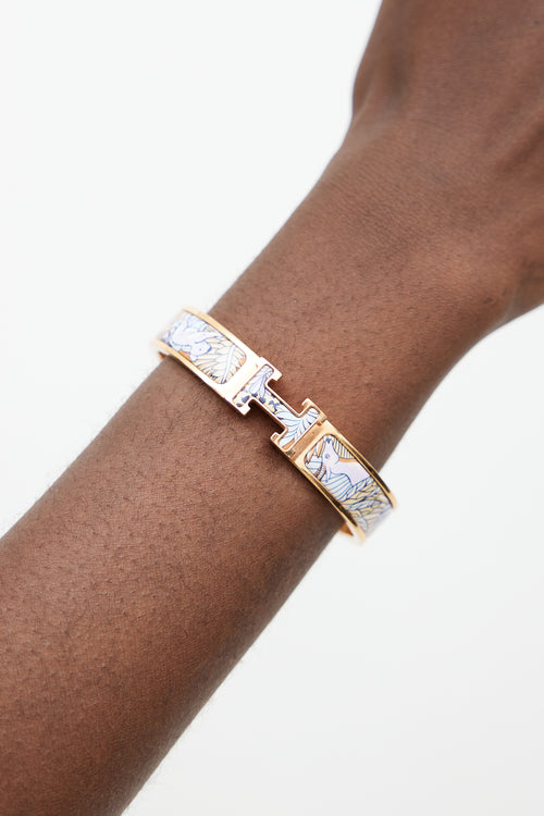 Hermès Rose Gold Clic H Animaux Camoufles Bracelet