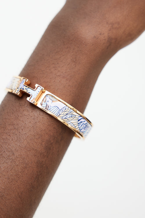 Hermès Rose Gold Clic H Animaux Camoufles Bracelet