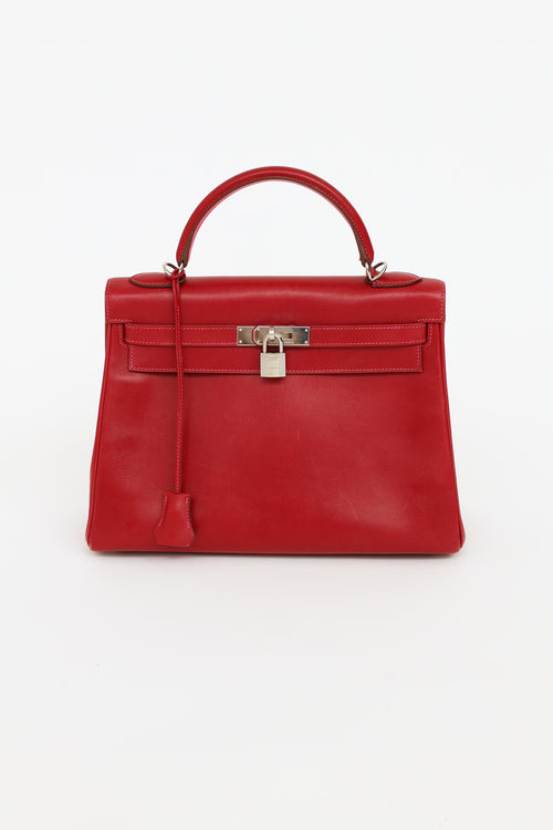 Hermès 2010 Rose Tyrien So Flash Kelly 32 Tadelakt Leather Bag